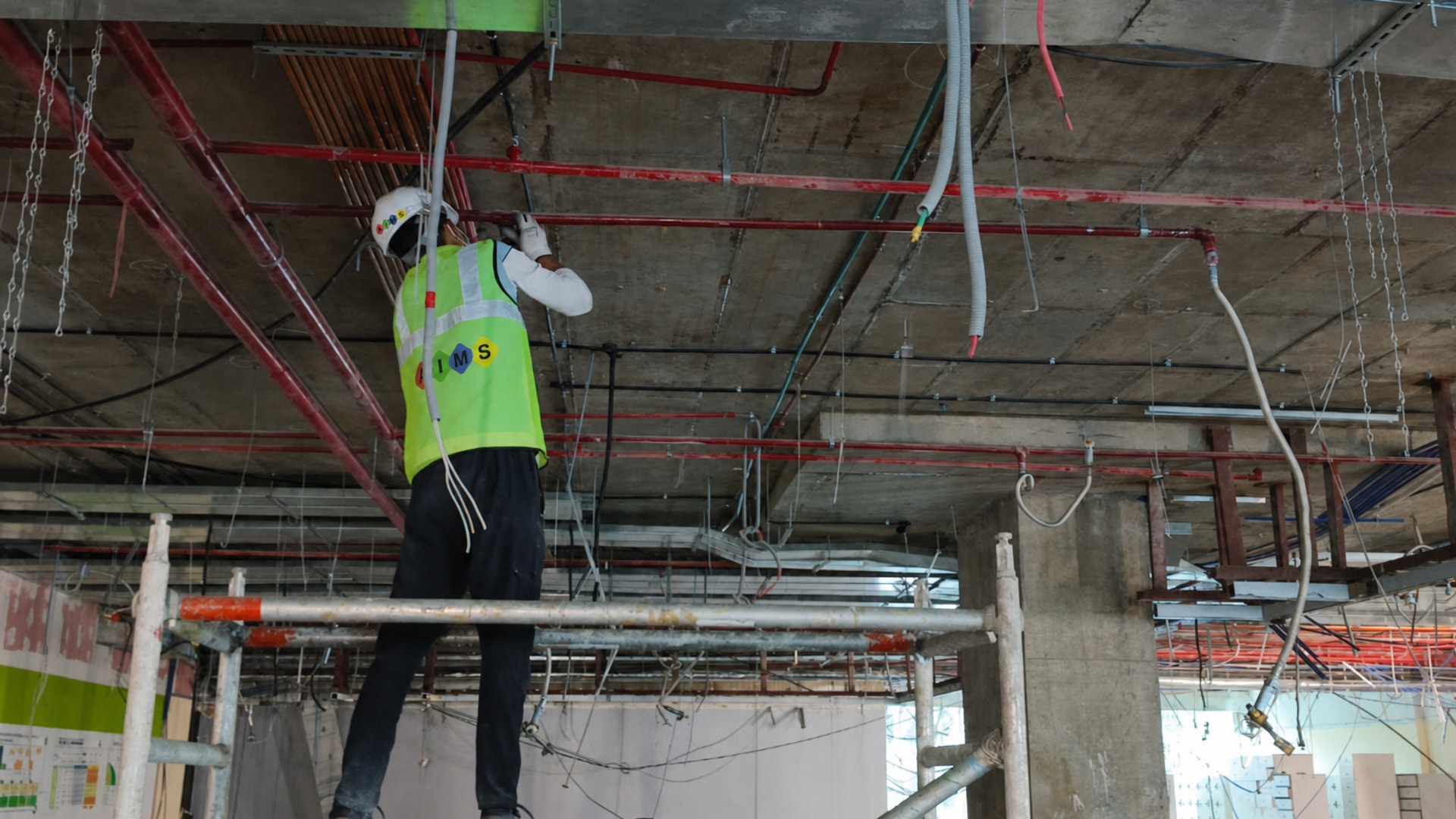 MEP services installation in progress on site