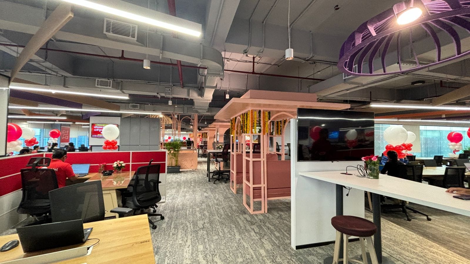 Delivered Airtel corporate workspace interior by AIMS Buildmart
